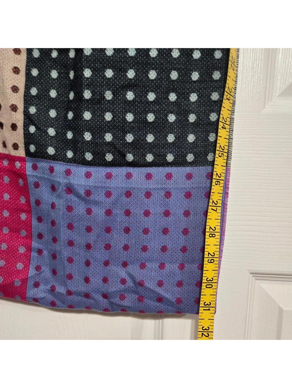 Infinity Loop Scarf with multicolored polka dot patchwork design - Picture 6 of 8